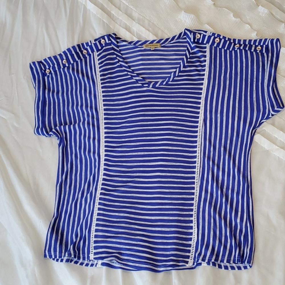 Democracy Blue & White Striped Tunic